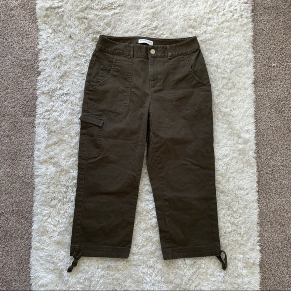 Coldwater Creek Brown High Rise Straight Leg Cropped Ankle Pants